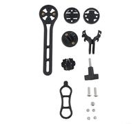 HomeVortex Support d'ordinateur de vélo, pour guidon intégré de vélo de route, rallonge de potence GPS en nylon, compatible avec Garmin, Bryton pour œil de chat, support central de lumière (noir)