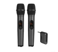 HomeVortex Système de microphone sans fil à double canal, micros portables UHF 2,4 GHz avec réduction du bruit, récepteur de 6,35 mm pour karaoké, église, événements DJ, salle de t conférences
