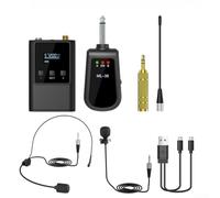 HomeVortex Système de microphone sans fil double condensateur transmetteur transmetteur portable motif cardioïde pour la diffusion en direct d'événements et enregistrements Noir