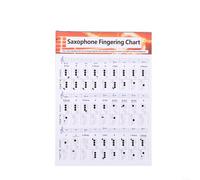 HomeVortex Tableau de doigté pour débutants, guide de notes plastifié avec table d'accords, outil de pratique essentiel pour apprendre la gamme standard et les chansons, papier couché (L)