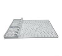 HomeVortex Tapis de gril en silicone, résistant à la chaleur, antidérapant, accessoire de barbecue pliable pour griller, cuisine et protection de comptoir (gris clair)