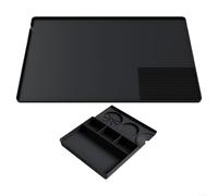 HomeVortex Tapis de séchage en silicone résistant à la chaleur pour machine à café, tapis de protection avec tapis de tamponnage amovible, accessoire de cuisine antidérapant (noir)