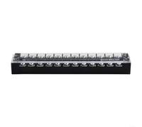 HomeVortex TB-2512L Bloc de jonction à double rangée 600 V 25 A 12 positions avec couvercle transparent pour câbles de 0,5 à 2,5 mm²