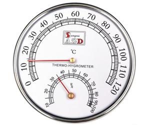 HomeVortex Thermomètre et hygromètre de sauna avec minuterie, horloge murale en acier inoxydable pour salle de bain intérieure, moniteur d'humidité précis
