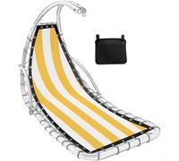HomeVortex Tissu de rechange pour balancelle suspendue, base Teslin à rayures 64 x 197 x 23 cm, pour installation facile - Housse de rechange avec pochette latérale pour meubles d'extérieur, de
