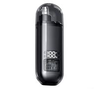 HomeVortex Tondeuse de nez électrique pour homme avec affichage numérique, outil de toilettage rechargeable, lames en acier inoxydable, rasoir ergonomique portable pour voyage, noir (écran noir)