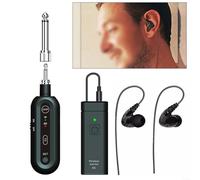 HomeVortex UHF Système de surveillance intra-auriculaire sans fil avec émetteur et récepteur, appariement automatique 8 canaux, portée de 50 m, réponse 75 Hz à 18 kHz, rechargeable pour scène en