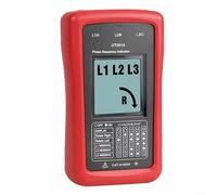 HomeVortex UT261A Testeur de rotation triphasé 40-690 V 15-400 Hz Indicateur LCD pour détection de perte de phase de direction du moteur Pas de batterie nécessaire Rouge/gris