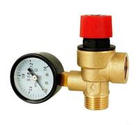 HomeVortex Vanne de sécurité DN15 pour chauffe-eau solaire avec manomètre 1,5 bar Contrôle de la température Valve en laiton pour système de chaudière Température maximale 115 Celsius (A)
