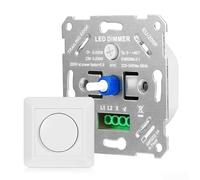 HomeVortex Variateur Rotatif ABS Crème pour Ampoules 200W | Compatible LED, halogène, , 5-200W, réglage continu 0-, fonctionnement silencieux
