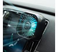 HomeVortex Ventilateur de voiture portable alimenté par USB Système de refroidissement par circulation d'air avec lumière LED changeant de couleur 3 réglages de vitesse pour les passagers arrière