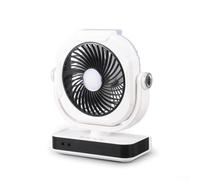 HomeVortex Ventilateur de voiture sans fil, avec batterie de 4000 mAh, rechargeable par USB et solaire, ventilateur de bureau silencieux à 5 vitesses, avec veilleuse, pour camping, bureau, voyage