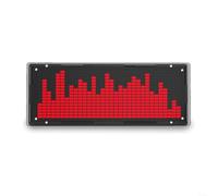 HomeVortex VU mètre stéréo 32 bits Analyseur de spectre musical Kit d'affichage LED avec fonction horloge de température Alimenté par USB 8 niveaux de luminosité Réglage de la luminosité en temps réel