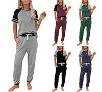 Homewear Ensemble pyjama pour femme - Couleur contrastée - Pyjama douillet, a-gris, XL