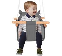 Homewell Balancoire Interieur pour Bebe et Enfants, Siege balançoire en Bois et en Coton pour bébé, Balancelle scandinave pour développement vestibulaire, Baby Swing (Gris foncé)