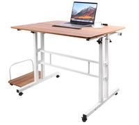 homewell Bureau d'Ordinateur, Bureau Assis Debout Réglable avec Plateau d'ordinateur, PC Gaming Table, Cadre en Métal, pour Étudier, Jouer, Travailler, Chambre, Imperméable (80+22)*60 * 67-115cm