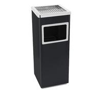 homewell Cendrier XXL sur pied 2 en 1 et poubelle carrée de 48 l, seau intérieur amovible, revêtement par poudre massif, 30 x 24 x 60 cm