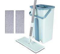 homewell Ensemble Vadrouille Et Seau, Balai Serpillère Léger Et Facile à Utiliser avec Bec De Vidange Et Deux Vadrouilles De Remplacement