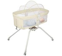 homewell Lit Bébé 3 en 1 avec 4 roulettes & Moustiquaire, Réglage de l’Inclinaison, Berceau, Lit Parapluie Bebe, lit bébé Pliant léger, de 0 à 10kg