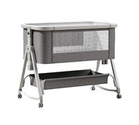 homewell Lit Bébé Cododo avec Matelas & Moustiquaire, Réglage de 6 Hauteur et de l’Inclinaison, Berceau Bébé, Lit Parapluie Bebe avec 4 roulettes, Facile Adapter au Lit du Parent