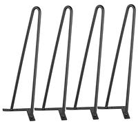 homewell Lot de 4 pieds de table en épingles à cheveux en métal avec protection de sol et vis, patins de table à monter soi-même, 41 cm