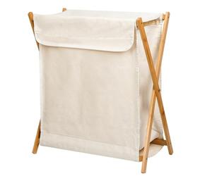 homewell Panier à Linge Sale Pliable, Panier à Linge Sale Avec Cadre En Bambou Avec Poignée, Panier à Linge Adapté Pour Ranger Les Vêtements Dans La Chambre Et La Salle De Bain