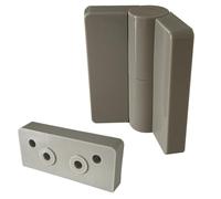 HOMEWELL - Paumelle à droite en nylon avec cache vis + cale de paumelle pour cabines sanitaires - RAL 7038