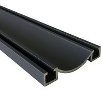 HOMEWELL - Rail bas aluminium pour placard coulissant - Lg 1.95m (1950 x 53 x 9 mm, Gris ardoise)