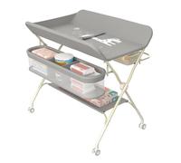 homewell Table à Langer Pliante, 5 Réglables en Hauteur, Table a Langer Pliable avec étagères de Rangement, Ceinture de Sécurité et Règle de Hauteur, Portable, pour Nouveau-nés, 0-12 Mois