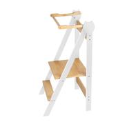Homewell Tour d’Apprentissage Montessori Pliable en Bambou, Tour d'Observation Naturel pour Enfant À Partir 12 Mois, Méthode Montessori, 3 Hauteurs Réglables, Pieds Anti-Bascule