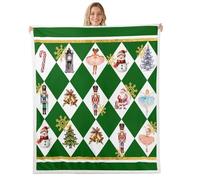 Homewish Couverture 100x130cm Enfant Cache-Noix, Plaid Canape Noël Princesse Africaine, Couverture Polaire Joyeux Fêtes Fête, Jetés de Lit Arbre de Noël