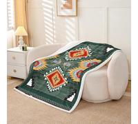 Homewish Couverture 100x130cm Enfant Garçons Décor Occidental,Plaid Canape Aztèques Bohèmes,Couverture Polaire Géométrique Sud-Ouest Exotique,Jetés de Lit Ferme Rustique