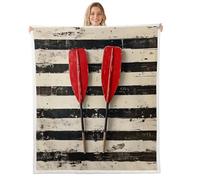 Homewish Couverture 100x130cm Enfant Lake House,Plaid Canape Lake Life Decor,Couverture Polaire Vintage Paddle,Jetés de Lit pour Garçons Filles Adultes Rustique Farmhouse Woodland