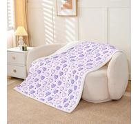 Homewish Couverture 130x150cm Enfant Cœur Violet Pastel, Plaid Canape Lavande Amour Cœur, Couverture Polaire Lavande Ombre, Jetés de Lit Enfants Filles Garçons Adultes Mignon Trendy Preppy Chic