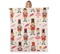 Homewish Couverture 150x200cm Enfant Noël, Plaid Canape Cache-Noix Rose, Couverture Polaire Filles de Ballet, Jetés de Lit Prince Fée Fête
