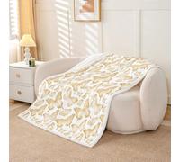Homewish Couverture 150x200cm Enfant Papillon Khaki,Plaid Canape Papillons Volants,Couverture Polaire Enfants Teen Filles Easy Care Dreamy Princess Style,Jetés de Lit Art Chic
