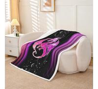 Homewish Couverture 150x200cm Enfant Vintage Dragon Occidental,Plaid Canape Gradient Violet Rose,Couverture Polaire Rayures Abstraites,Jetés de Lit Enfants Filles Garçons Adultes Ciel Étoilé