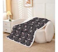 Homewish Couverture 229x229cm Enfant Filles,Plaid Canape Cœur Arc-en-Ciel,Couverture Polaire Enfants Adolescents Dessinés À La Main,Jetés de Lit Cartoon Love Géométrique