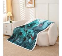 Homewish Couverture 229x229cm Enfant Teal Rain Rose,Plaid Canape Floral Et Papillon,Couverture Polaire Rose Romantique de La Saint-Valentin,Jetés de Lit Enfants Adolescents Adultes Couple Amants