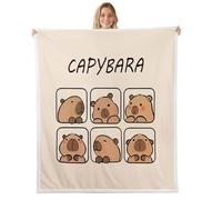 Homewish Couverture 75x100cm Enfant Capybara,Plaid Canape Animaux Mignons,Couverture Polaire Amants de Capybara,Jetés de Lit Ferme Rustique