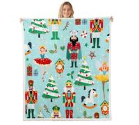 Homewish Couverture 75x100cm Enfant Casque-Noix de Noël, Plaid Canape Fille de Ballet de Fée, Couverture Polaire Arbre de Noël, Jetés de Lit Ballet de Casque-Noix