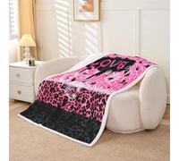 Homewish Couverture 75x100cm Enfant Léopard Rose Chaud,Plaid Canape Filles Y2K Tendance,Couverture Polaire Impression Animale,Jetés de Lit Enfants Femmes Filles Bulle Amour Motif de Cœur