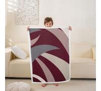 Homewish Couverture Canapé 150x200cm Géométrique | Couverture Polaire Doux Rouge Bourgogne Jetés de Lit Contemporaine Art Modernee pour Salon Bureau