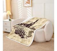 Homewish Couverture Canapé 229x229cm Verre À Vin Raisins Fromage