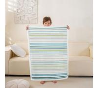Homewish Couverture Canapé 75x100cm Océan BEte Bleued | Couverture Polaire Doux Côte Jetés de Lit Minimaliste Design pour Chambre à Coucher