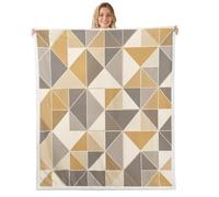 Homewish Couverture Polaire 75x100cm Carrés Patchwork Modernes