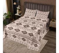 Homewish Couvre-Lit 170x230 Aztèques du Sud-Ouest,Dessus de Lit Boho Occidental,Couverture de Lit Toddler Garçons Navajo,Jetés de Lit Modèle Tribal Géométrique Ethnique Rose 1 Taie d'oreiller 51x75cm