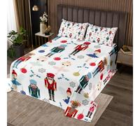 Homewish Couvre-Lit 170x230 Craquenoix de Noël,Dessus de Lit Princesse de Ballet Mignonne,Couverture de Lit Gardien Royal de Dessins Animés,Jetés de Lit Souris du Prince Soldat 1 Taie d'oreiller