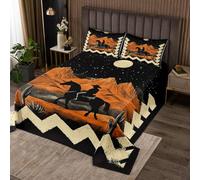 Homewish Couvre-Lit 240x220 Aztèque, Dessus de Lit Cowboy, Couverture de Lit Desert Exotic Ethnic Boho Western Moon Cactus, Jetés de Lit Enfants Garçons Hommes avec 2 Taies d'oreiller 51x75cm