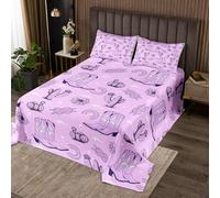 Homewish Couvre-Lit 240x220 Décor Occidental,Dessus de Lit Filles Cowgirl Pourpre,Couverture de Lit Ferme du Sud-Ouest,Jetés de Lit Bottes Rustiques de Fer À Cheval des Garçons 2 Taies d'oreiller